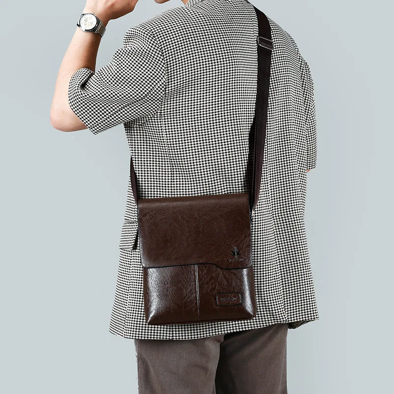 Luxury Bags For Men Brands - แบรนด์หรู Vintage Messenger กระเป๋าหนังผู้ชายกระเป๋าสะพายชายกระเป๋าถือสีน้ําตาลสีดําด้านข้างกระเป๋าธุรกิจ Crossbody กระเป๋าสําหรับชาย