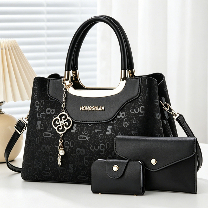 Luxury Bags For Women - ชุดกระเป๋าถือแฟชั่นผู้หญิง 3 ชิ้น, กระเป๋าสะพายข้างพิมพ์ลายดิจิตอลสุดหรูสำหรับผู้หญิง, กระเป๋าสะพายไหล่หลายช่องความจุขนาดใหญ่