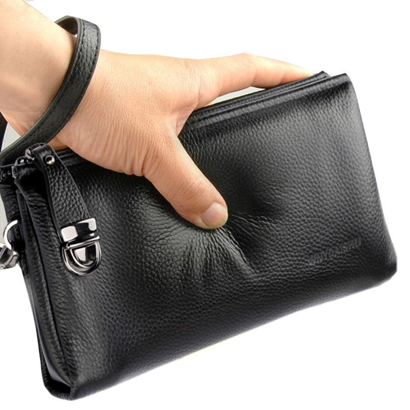 Luxury Bags For Men Brands - 2025 กระเป๋าผู้ชายหนังวัวแท้เกาหลีล็อคClutchesชายแท้แบรนด์หรูกระเป๋ากระเป๋าสตางค์คลัทช์กระเป๋าหนีบกระสอบกระเป๋าถือ
