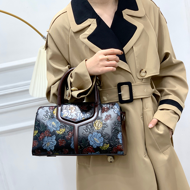 กระเป๋าบอสตันลายดอกไม้สไตล์วิน - Luxury Bags Vegan Leather บทวิจารณ์และราคา