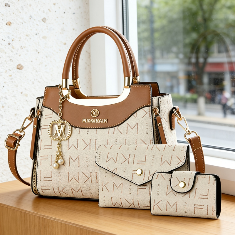 ชุดกระเป๋าพิมพ์ลายตัวอักษร 3 ช - Luxury Bags For Women บทวิจารณ์และราคา