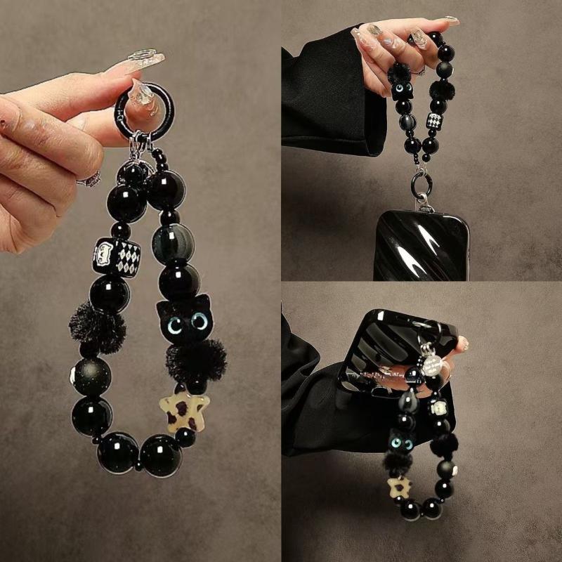 สายคล้องมือถือรูปแมวขนฟูสีดำสุ - Luxury Bags And Accessories บทวิจารณ์และราคา