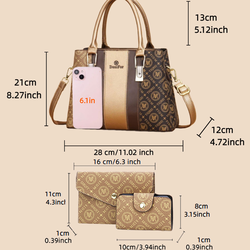 ชุดกระเป๋าถือสตรี 3 ชิ้น ดีไซน - Luxury Bags For Women บทวิจารณ์และราคา