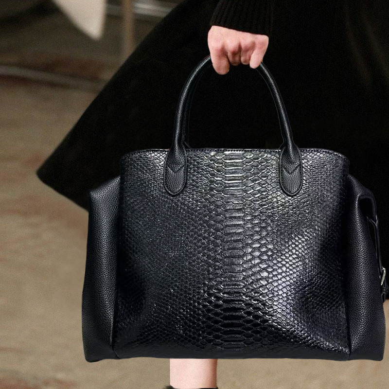 กระเป๋าถือผู้หญิงลายงูขนาดใหญ่ - Luxury Bags Vegan Leather บทวิจารณ์และราคา