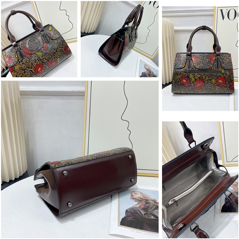 กระเป๋าโท้ทลายดอกไม้สไตล์วินเท - Luxury Bags Vegan Leather บทวิจารณ์และราคา