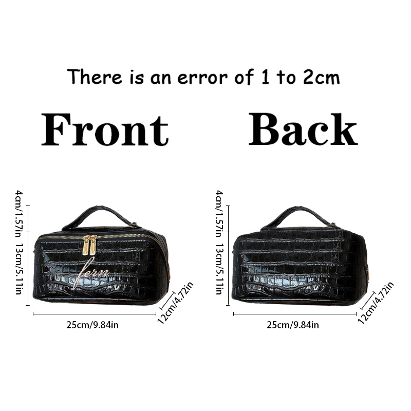 กระเป๋าเครื่องสำอางปักลาย Croc - Luxury Bags Vegan Leather บทวิจารณ์และราคา